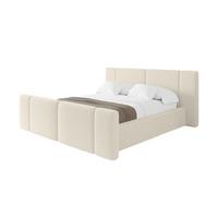 POLSTERBETT mit Bettkasten, Fußteil und Lattenrost, Bett mit Matratze H3/H4 - RIVO-Z 180x200 Beige - Champagner, Holzwerkstoff/Textil (180/200cm) - ALTDECOR