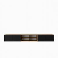 LOWBOARD VAREN 300/41/40 cm, Hängender TV-Schrank Eiche Artisan - Schwarz/Eiche Artisan, Holzwerkstoff (300/41/40cm) - MASSENO