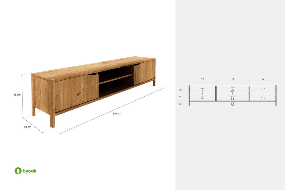 TV-SCHRANK PAUL Kernbuche - Kernbuche, Holz (200/48/50cm) - byoak