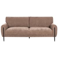 3-SITZER-SOFA Chenillegewebe Braun Skaro - Schwarz/Braun, Textil (214/87/89cm) - Beliani