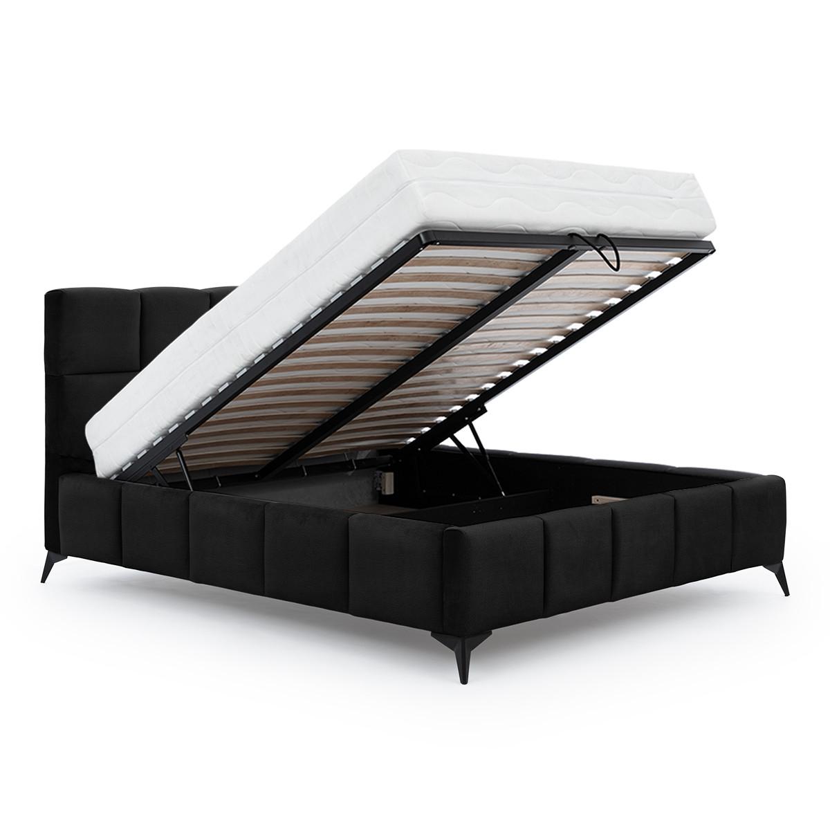 BOXBETT 160/200 Mira Schwarz - Schwarz, Holz (160/200cm) - Petits-meubles