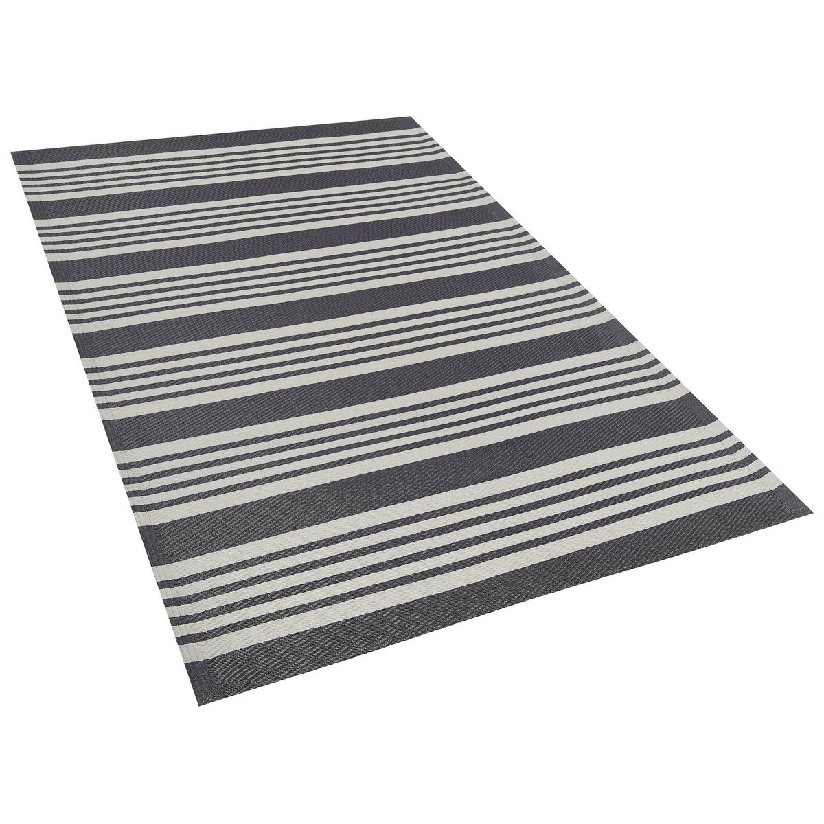 OUTDOOR-TEPPICH Delhi 180/120 cm - Schwarz, Kunststoff (120/180cm) - Beliani
