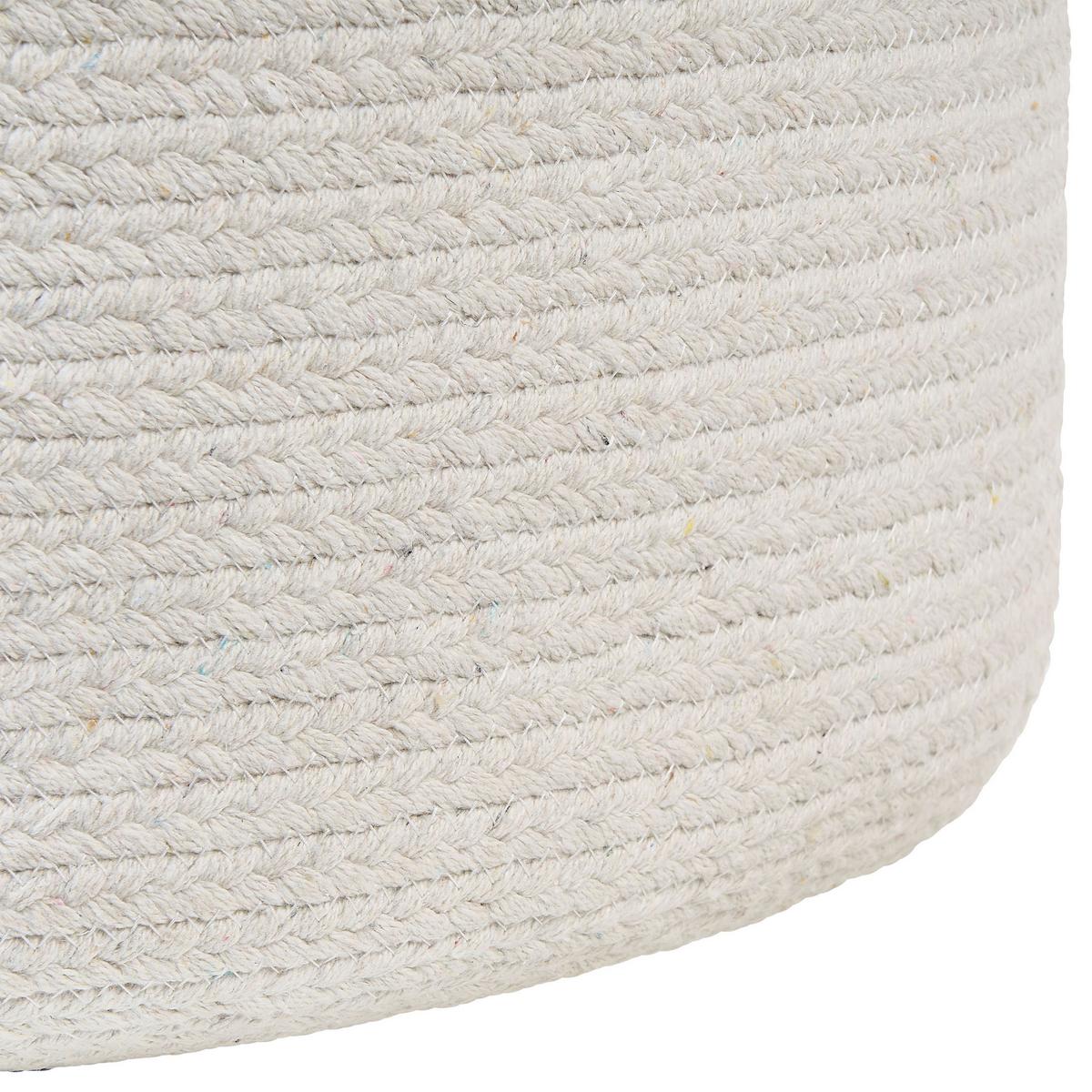 POUF Dalama 46/46/48 cm - Naturfarben/Weiß, Naturmaterialien (46/48/46cm) - Beliani