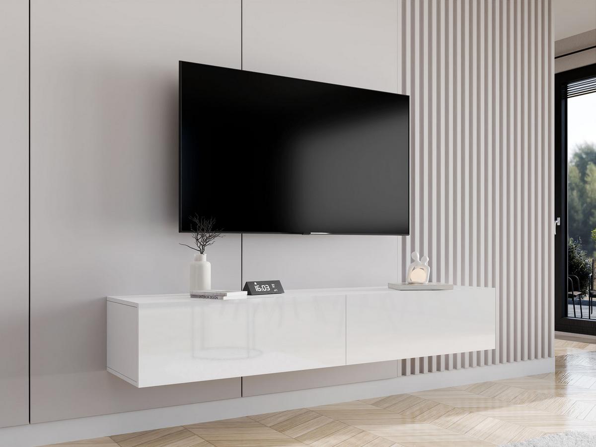 TV-LOWBOARD Vigo 180 - Weiß Hochglanz/Weiß, Holzwerkstoff (180/30/40cm) - MIRJAN24