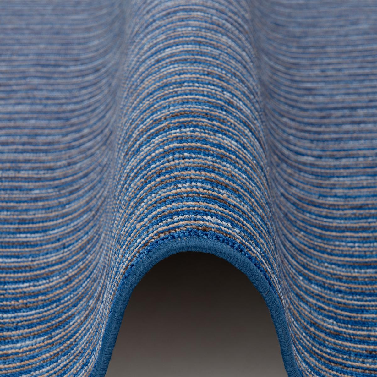 STREIFENBERBER TEPPICH MARTA - Blau, Textil (80/160cm) - Snapstyle