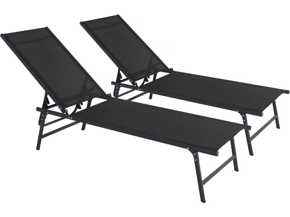 SONNENLIEGE sublima Schwarz - Schwarz, Metall (54/104/180cm) - Habitat Garten