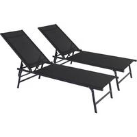 SONNENLIEGE sublima Schwarz - Schwarz, Metall (54/104/180cm) - Habitat Garten