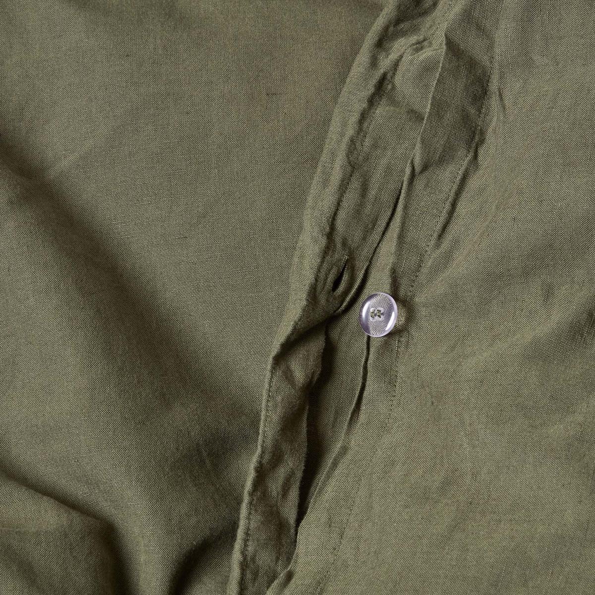 KISSENBEZUG Leinen für V-Form-Kissen - Olivgrün, Textil (38/76cm) - Homescapes