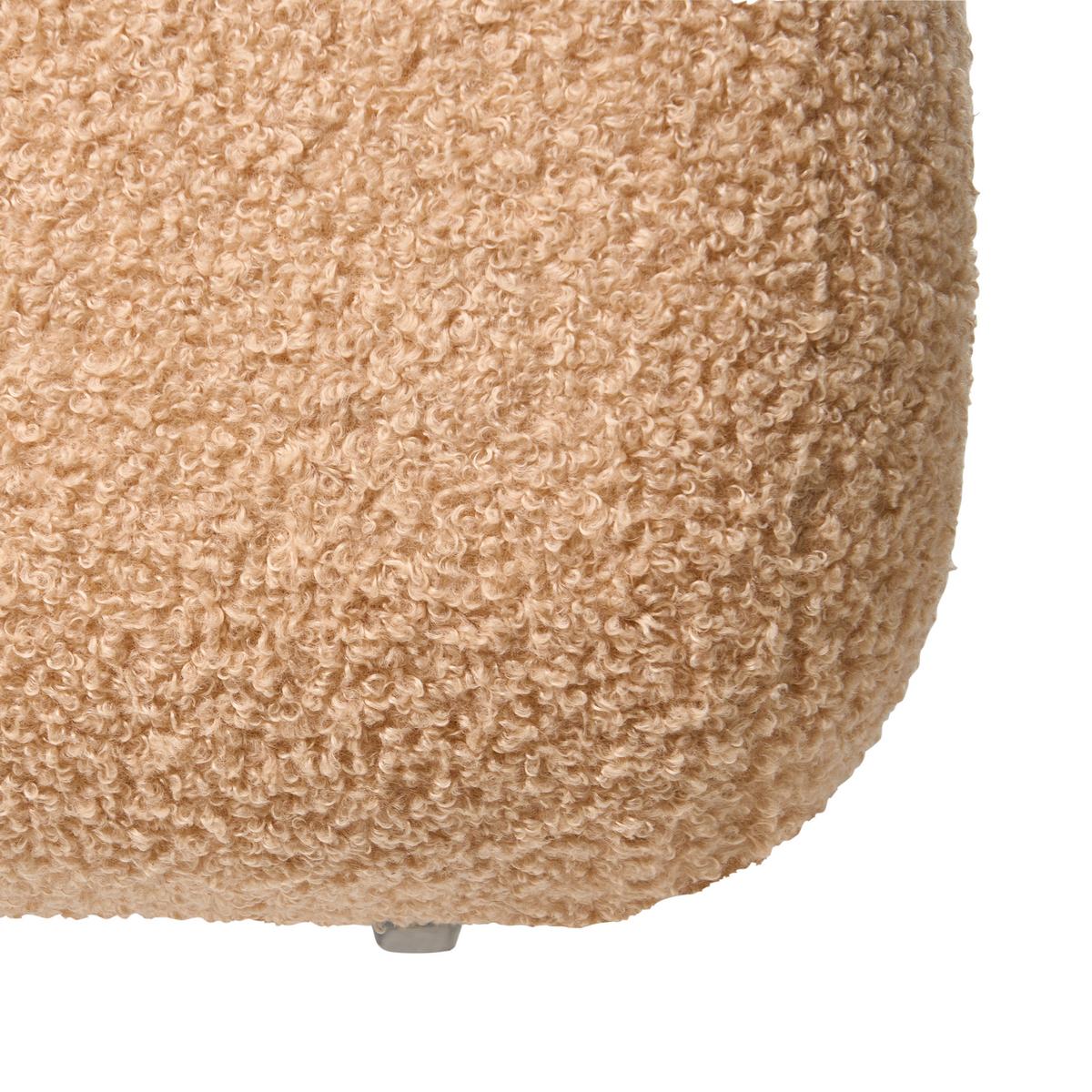 POUF Bouclé Beige Caliente - Beige, Textil (60/44/60cm) - Beliani
