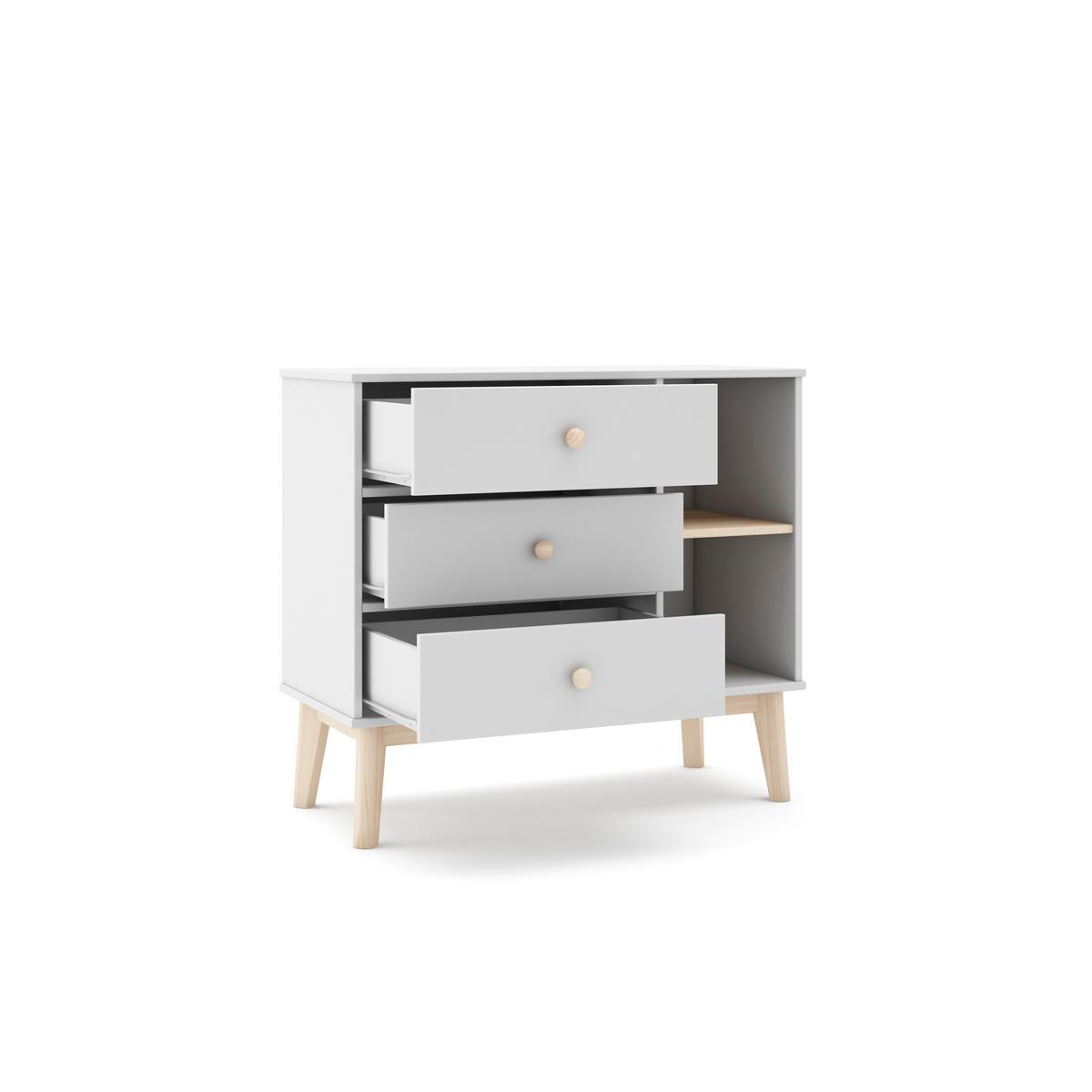 KOMMODE Esteban Weiß 90/40/81 cm - Weiß, Holz (40/81/90cm) - Calicosy