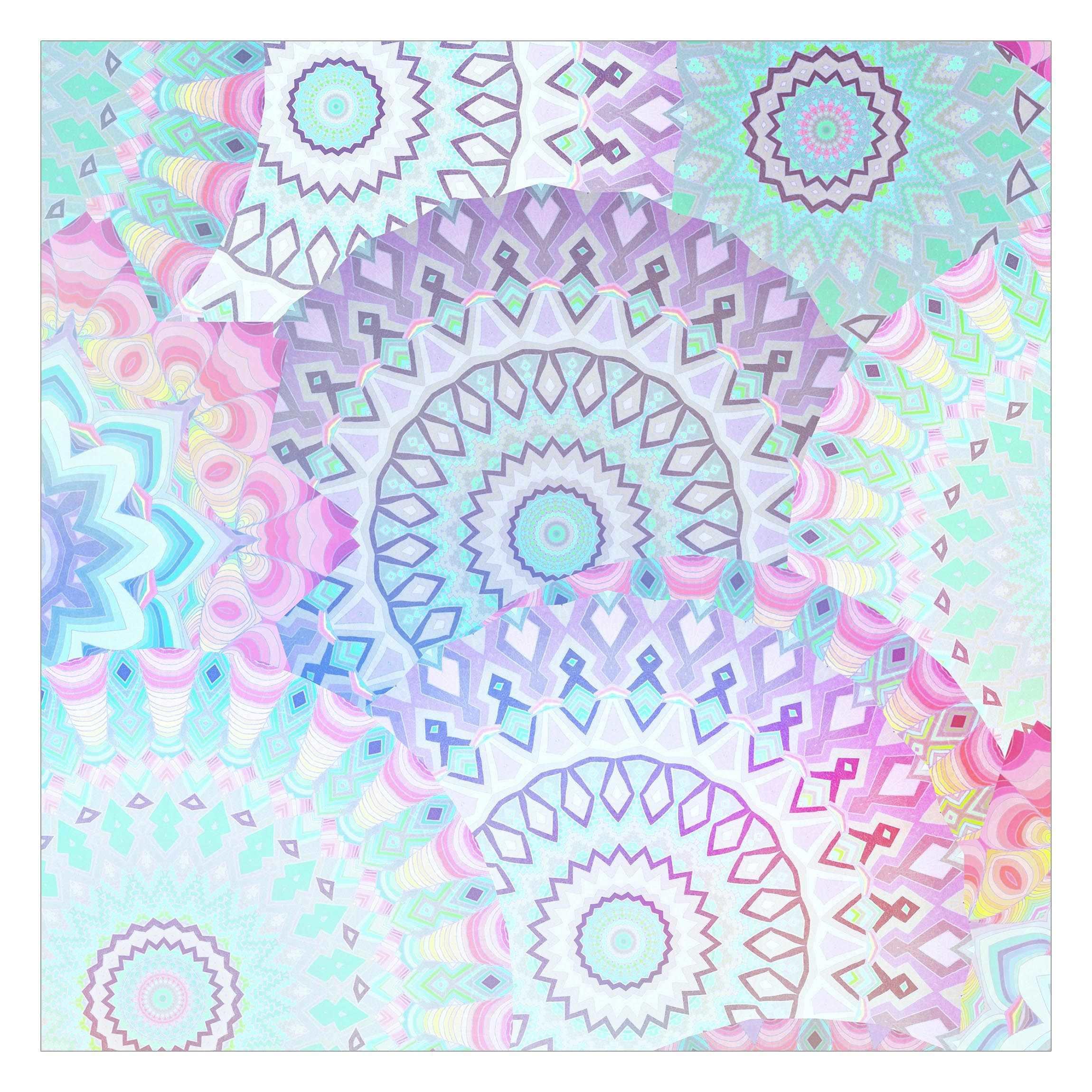 FOTOTAPETE Sommerträume Mandalas 192/192 cm - Multicolor, Papier (192/192cm) - Bilderwelten