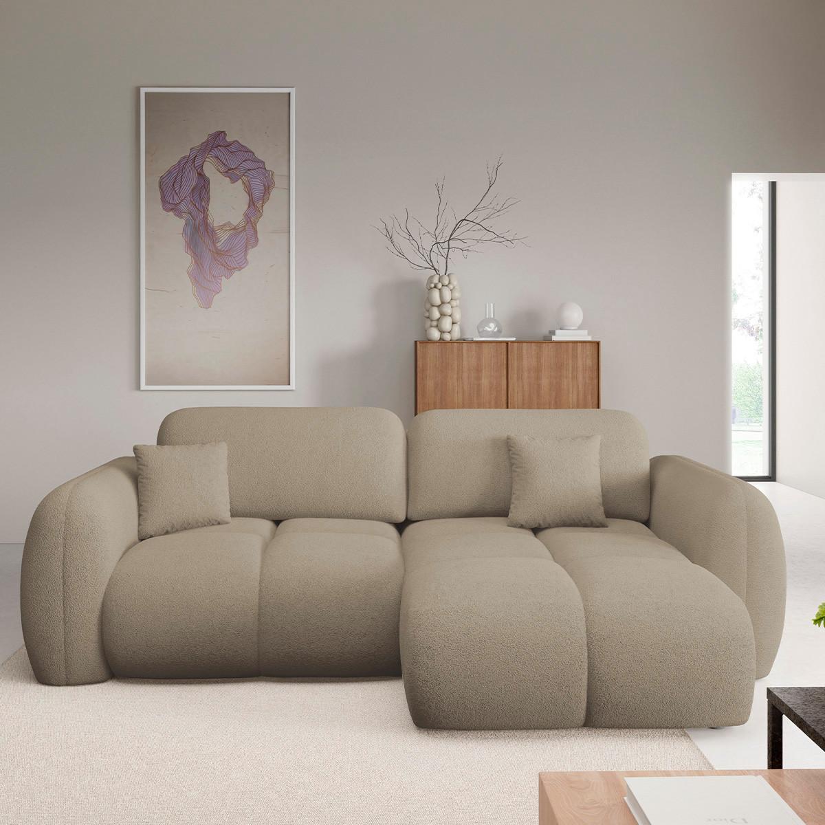 ECKSOFA Livio 3 Sitzplätze Beige - Beige, Holz (270/165cm) - Petits-meubles