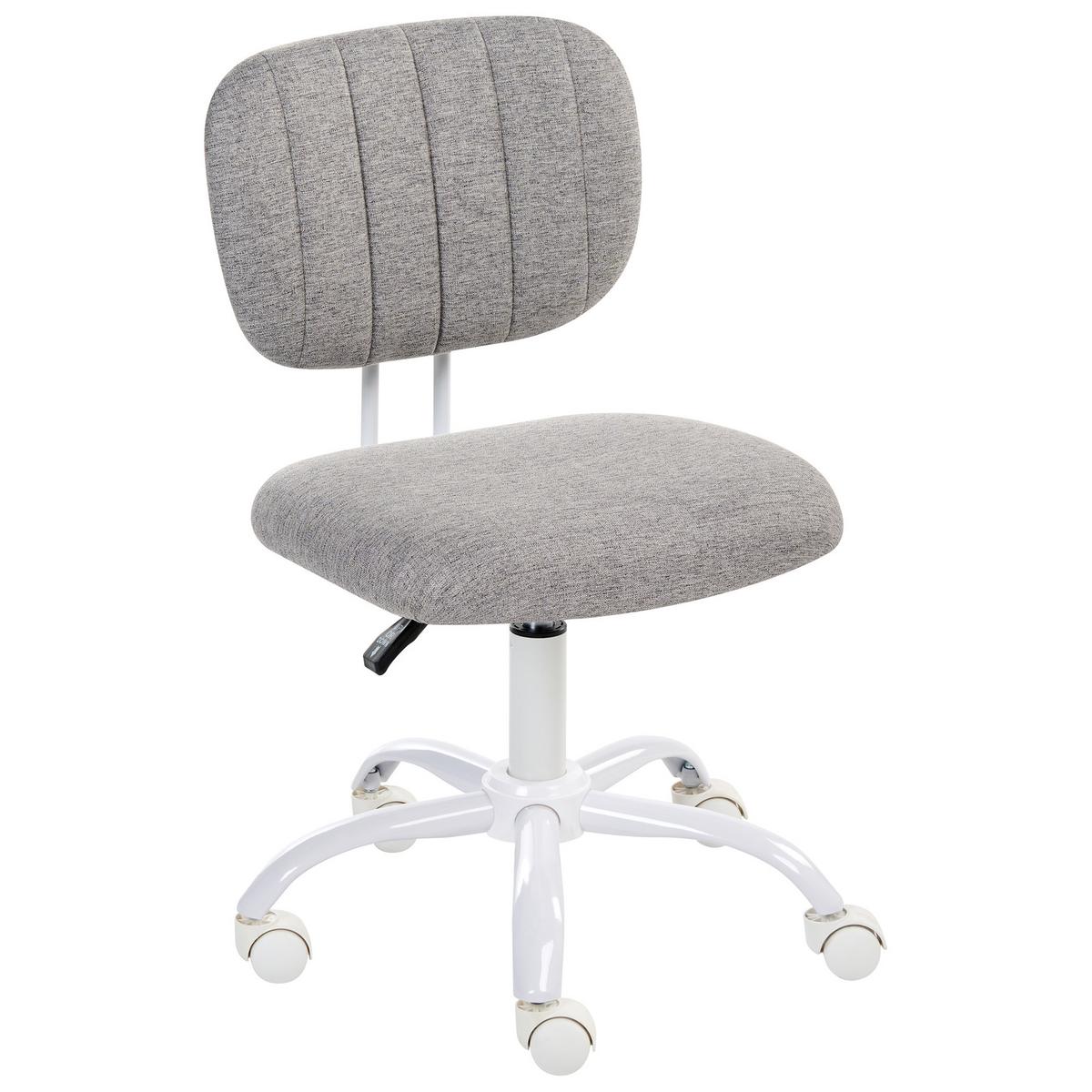 SCHREIBTISCHSTUHL Stoff Hellgrau Bubbly - Hellgrau, Textil (52/78/52cm) - Beliani