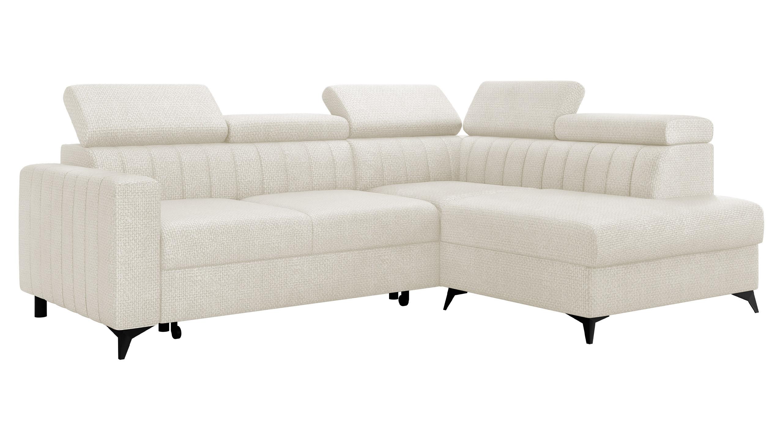 ECKSOFA Milano 2RRLXP, Seite: Rechts 2R+R+LXP - Creme, Holz/Textil (249/195cm) - MIRJAN24