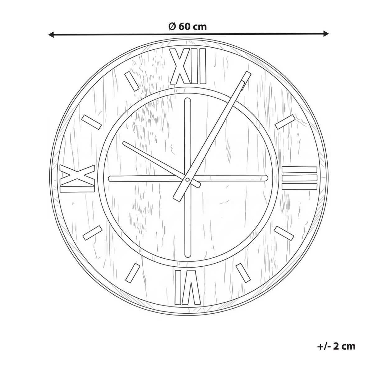 WANDUHR Braun Saulges - Schwarz/Braun, Holzwerkstoff (60/60/5cm) - Beliani