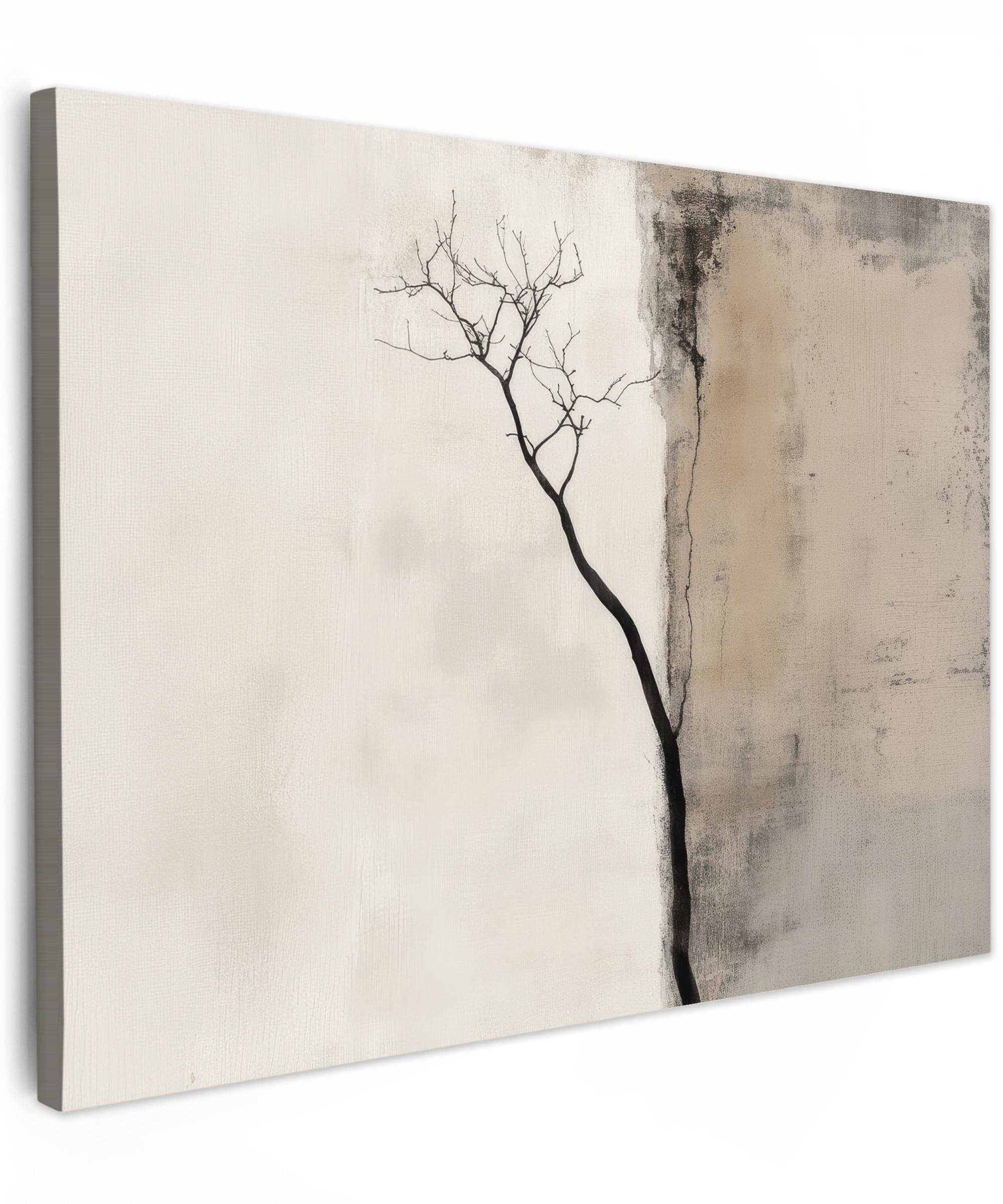 LEINWANDBILD Wabi sabi - Pflanze - Beige Wandbilder 80x60 cm - Taupe, Textil (80/60cm) - MuchoWow