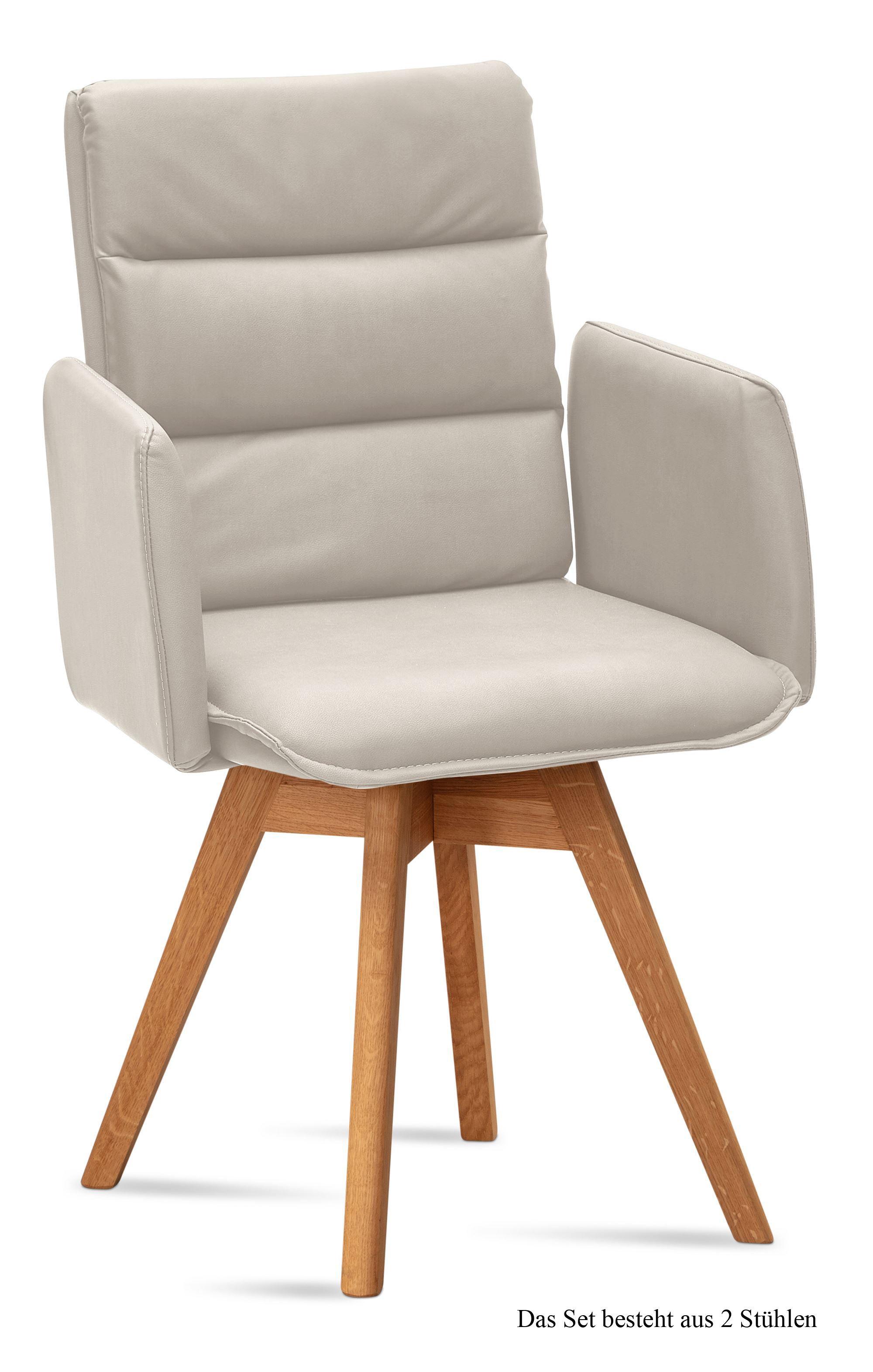 ARMLEHNSTUHL drehbar (2er-Set) Dorri 52x92x60 Eiche geölt/Natur - Eichefarben/Naturfarben, Kunststoff (60/92/52cm) - 58aufmkessel