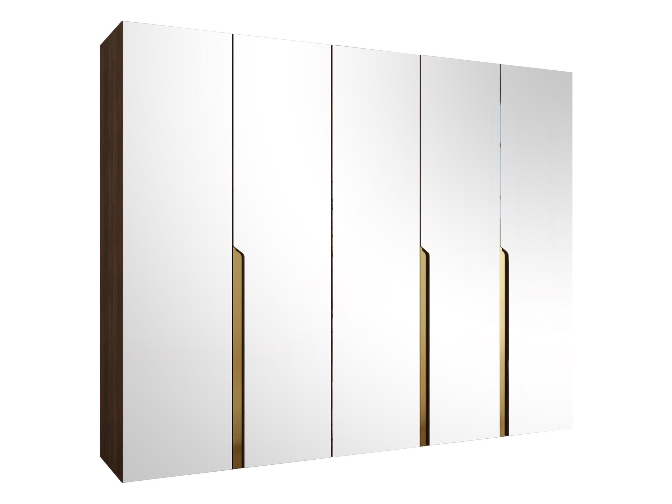 DREHTÜRENSCHRANK Mila III 250 - Goldfarben/Nussbaumfarben, Holzwerkstoff/Kunststoff (250/202/52cm) - MIRJAN24