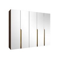 DREHTÜRENSCHRANK Mila III 250 - Goldfarben/Nussbaumfarben, Holzwerkstoff/Kunststoff (250/202/52cm) - MIRJAN24