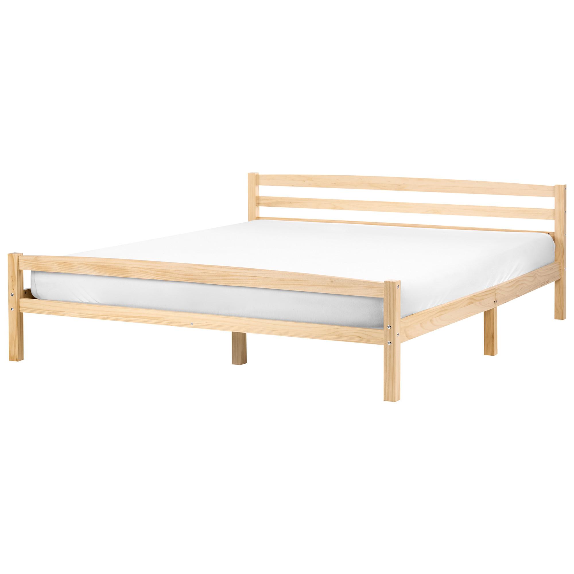 BETT mit Lattenrost 180/200 Kiefernholz Hellbraun Echallon - Hellbraun/Braun, Holz (180/200cm) - Beliani