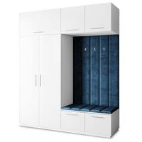 GARDEROBENSCHRANK REMA 200/240/60 cm Modern Garderobe-Set Weiß - Blau/Weiß, Holzwerkstoff (200/240/60cm) - MASSENO
