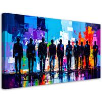 LEINWANDBILD Figuren Menschen Bunte Abstrakt 100x50cm - Multicolor, Textil (100/50cm) - Feeby