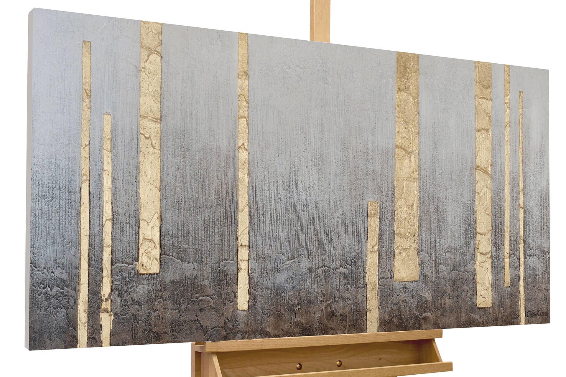 ACRYLBILD HANDGEMALT 120/60 cm - Grau, Holz/Textil (120/60cm) - KUNSTLOFT