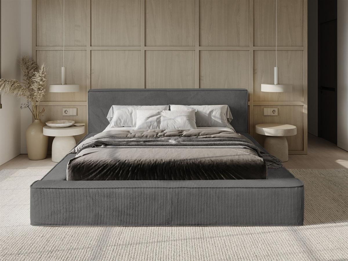 POLSTERBETT Modesto In Lincoln - Anthrazit, Holzwerkstoff/Textil (180/200cm) - Fun Möbel