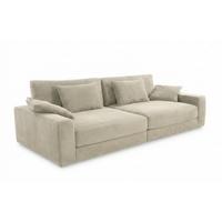 BIG-SOFA mit Federkern B290/T135/H90 cm extratief, Liegefläche 122x240 cm, Cord Beige Grau / 15251 - Greige/Schwarz, Kunststoff/Textil (290/90/135cm) - luma-home