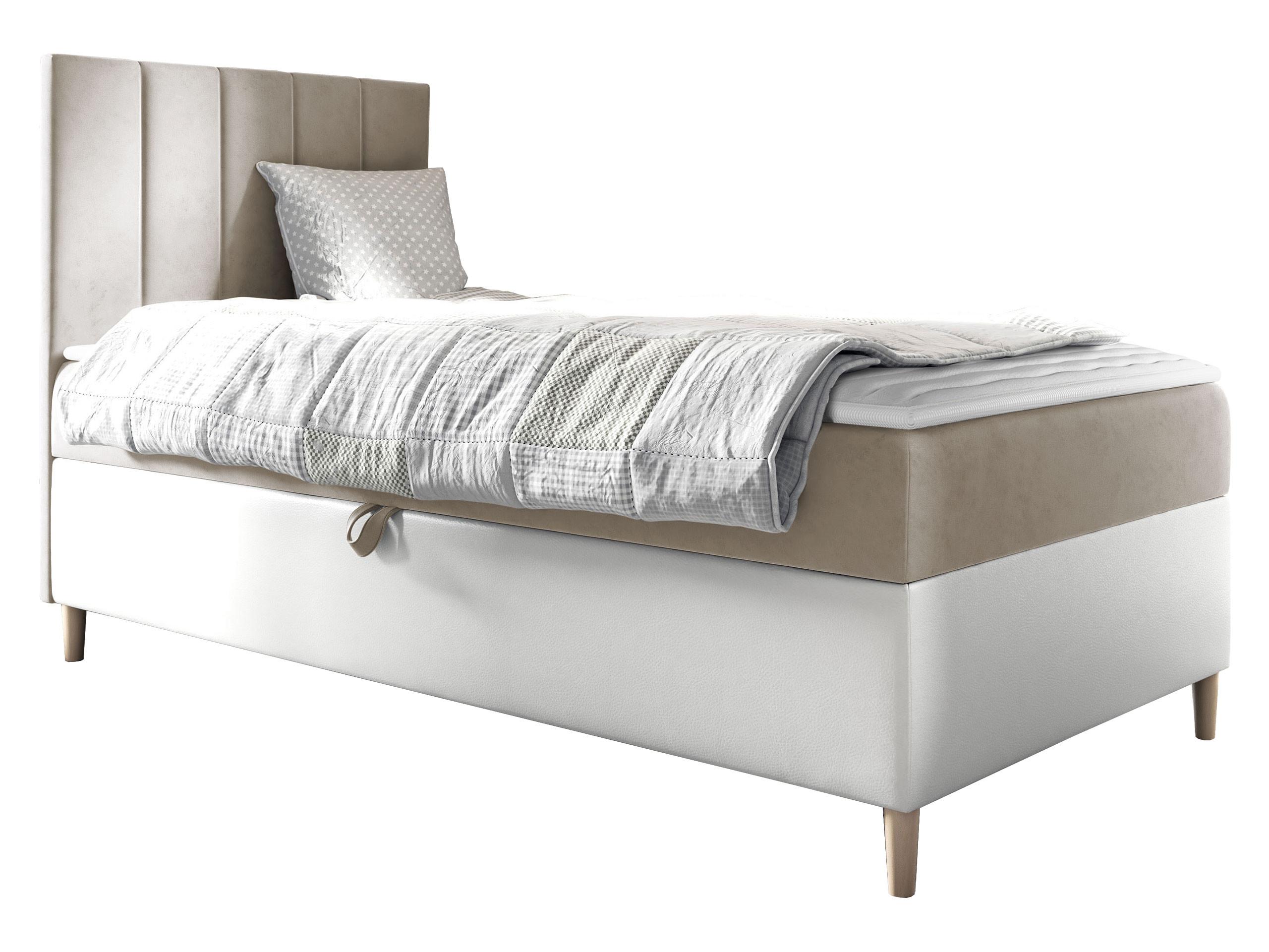 BOXBETT Maja Junior 1, Seite zum Öffnen des Bettkastens: Links - H3 - Creme/Weiß, Holz (90/200cm) - MIRJAN24