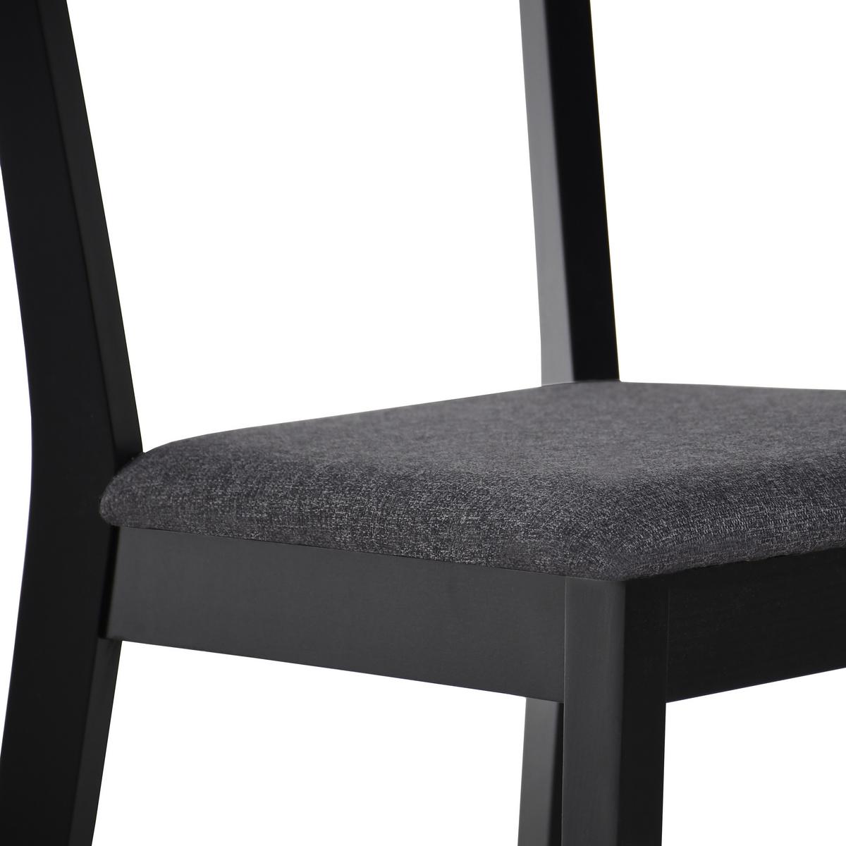 STUHL Moden mit schwarzen Holzbeinen, Polsterstuhl, Anthrazit - Anthrazit/Schwarz, Holz (45/84/45cm) - Beautysofa