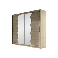 KLEIDERSCHRANK London X - Silberfarben/Sonoma Eiche, Holzwerkstoff/Kunststoff (180/215/58cm) - MIRJAN24