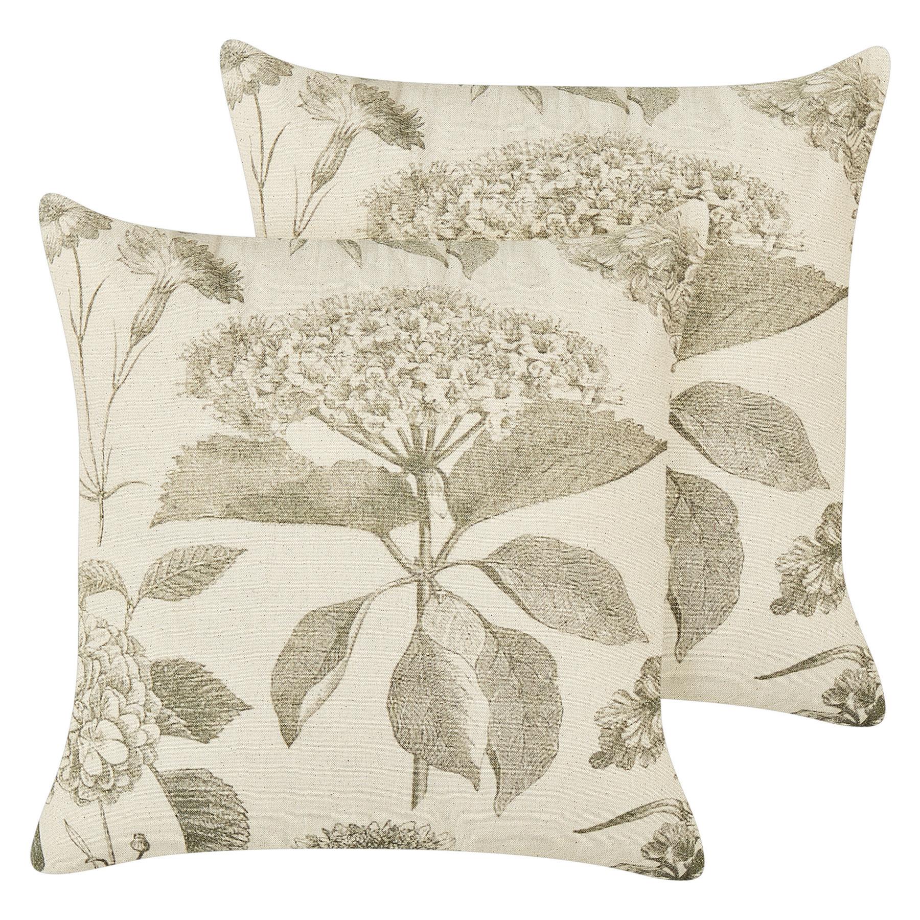 DEKOKISSEN 2er-Set Beige 45/45 cm Rosemary - Beige, Textil (45/45cm) - Beliani