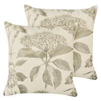 DEKOKISSEN 2er-Set Beige 45/45 cm Rosemary - Beige, Textil (45/45cm) - Beliani