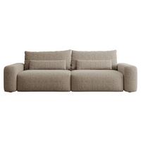 SCHLAFSOFA Carnos Hellbraun Chenille - Hellbraun/Schwarz, Kunststoff/Textil (257/82/105cm) - Selsey