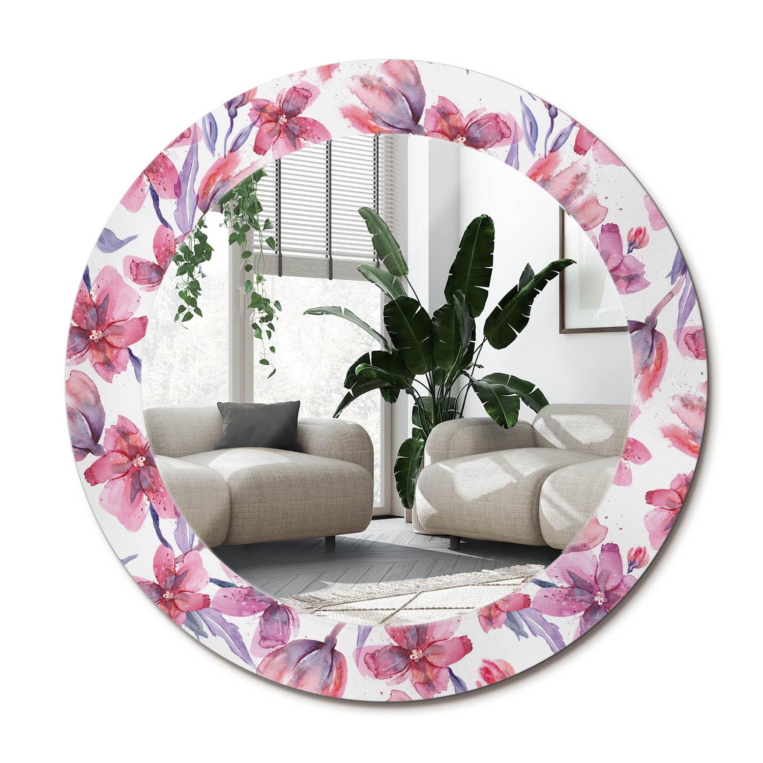 SPIEGEL Rund Ø 60 cm mit Aufdruck - Pink, Glas (60/60/0.4cm) - Wallfluent