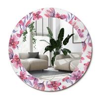 SPIEGEL Rund Ø 60 cm mit Aufdruck - Pink, Glas (60/60/0.4cm) - Wallfluent