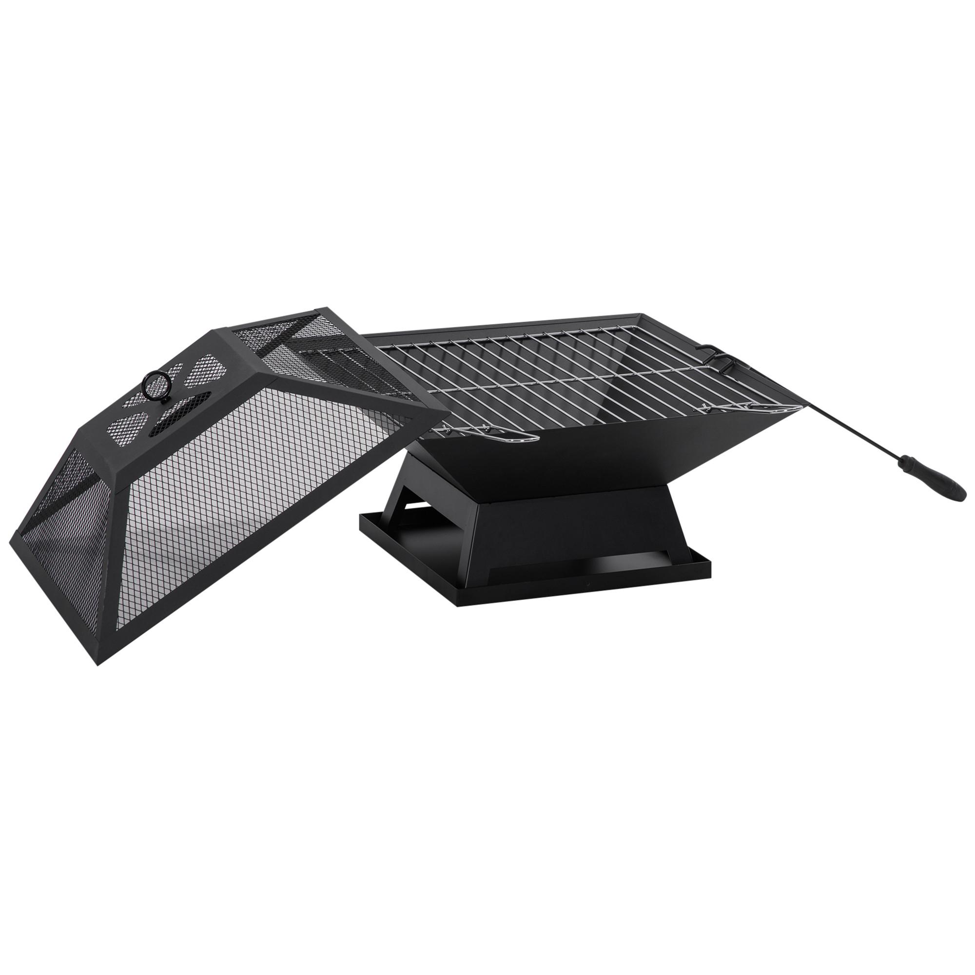 FEUERSCHALE, Stahl, Schwarz - Schwarz, Metall (45/34/45cm) - Outsunny