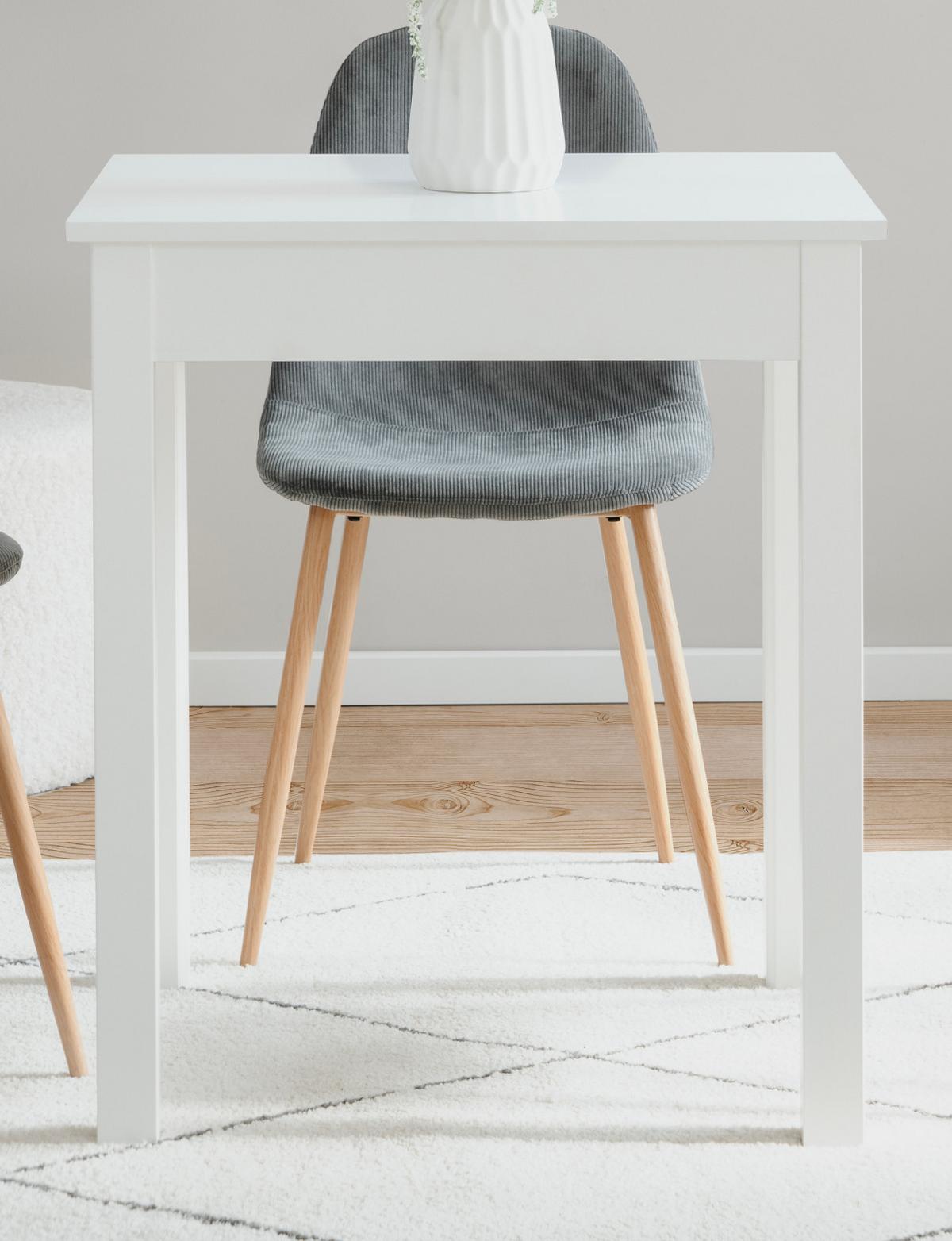 ESSTISCH weiß 60 x 67 cm, Küchentisch in modernem Design - Weiß, Holzwerkstoff/Kunststoff (67/60/76cm) - Furn.Design