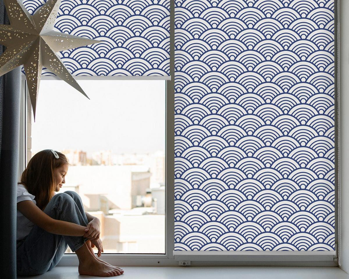 INNENROLLO - Fensterrollo - Rollo - 60x40 cm - Halbkreis - Blau, Kunststoff (60/140/0.5cm) - TULUP
