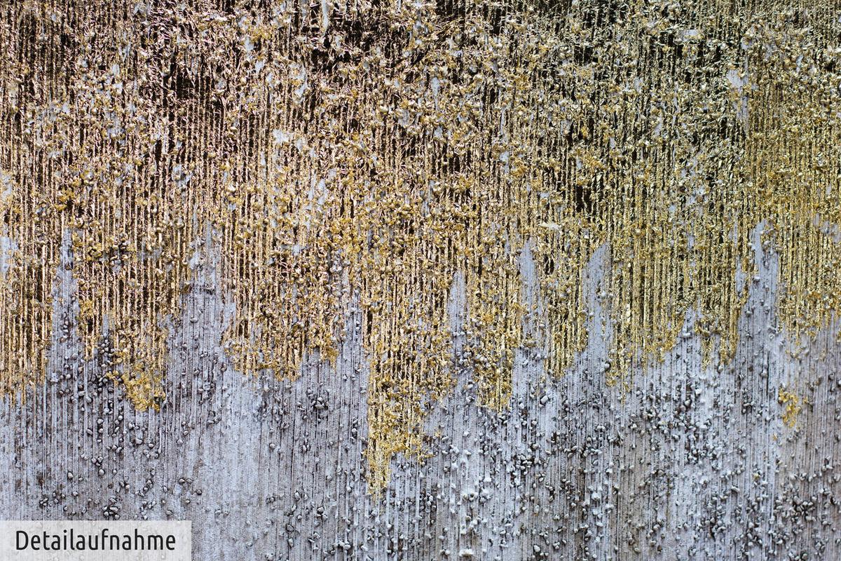 ACRYLBILD HANDGEMALT 100/75 cm - Goldfarben, Holz/Textil (100/75cm) - KUNSTLOFT