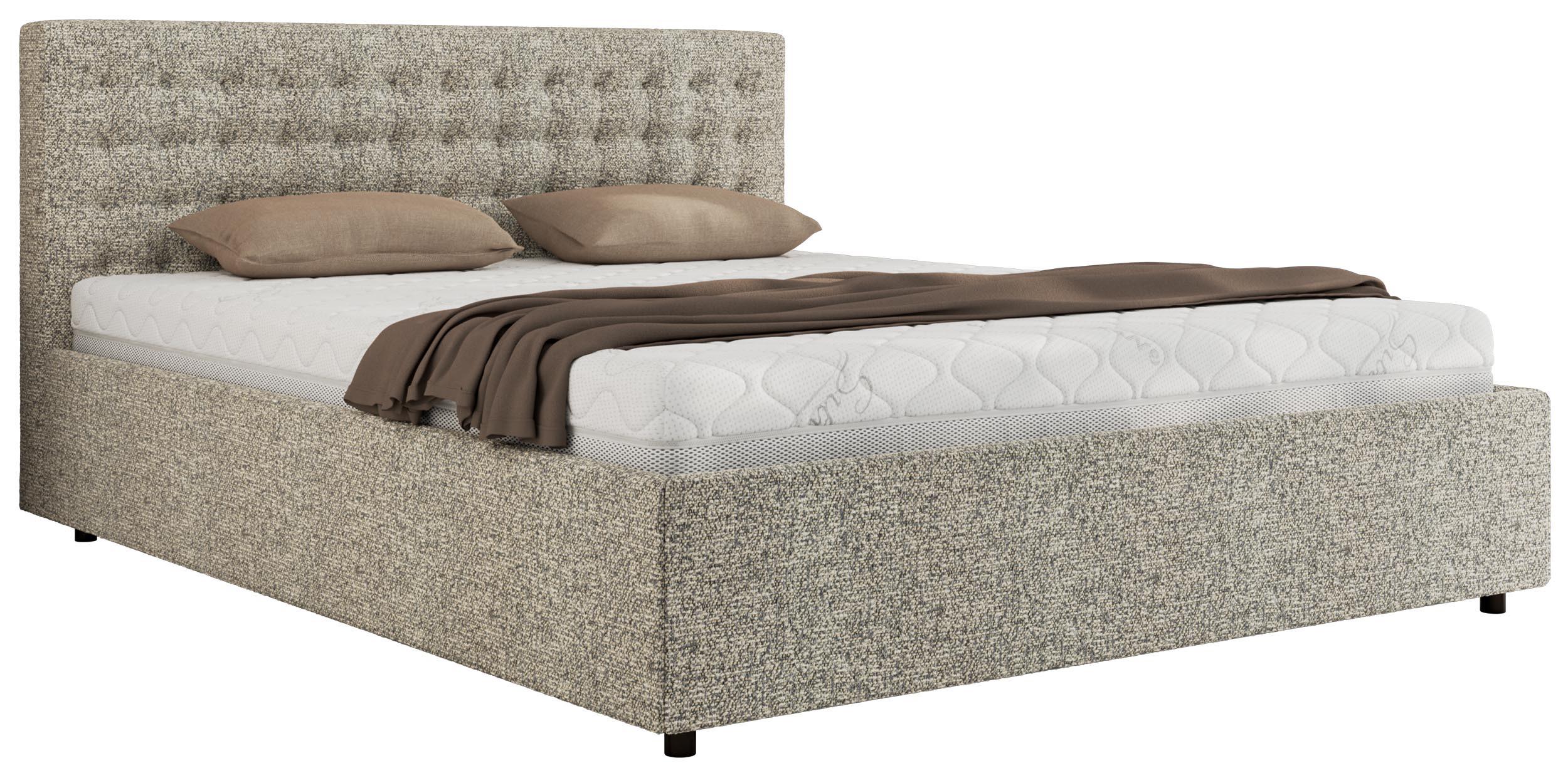 POLSTERBETT PAVO CLASSIC 160/200 - Beige Strukture - Multipocket-Matratze - Beige, Textil (160/200cm) - MKS