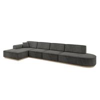 ECKSOFA Ottomane Links IREA-L3 - 412x165x80 cm Ecru - Anthrazit, Holzwerkstoff/Textil (412/165cm) - ALTDECOR