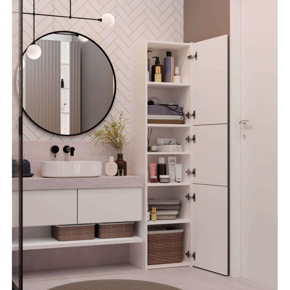 BADEZIMMERSCHRANK Weiß 40/170/30 - Weiß, Holzwerkstoff (40/170/30cm) - RAUMHIRSCH FURNITURE