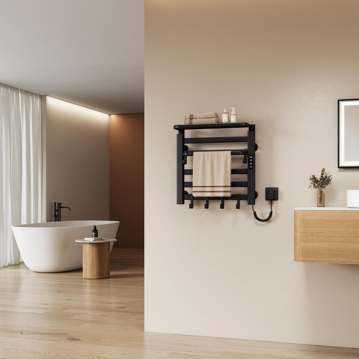 HEIZKÖRPER Elektrisch mit WiFi und Fernbedienung Schwarz 50/50 cm - Schwarz, Metall (50/50/25cm) - EMKE