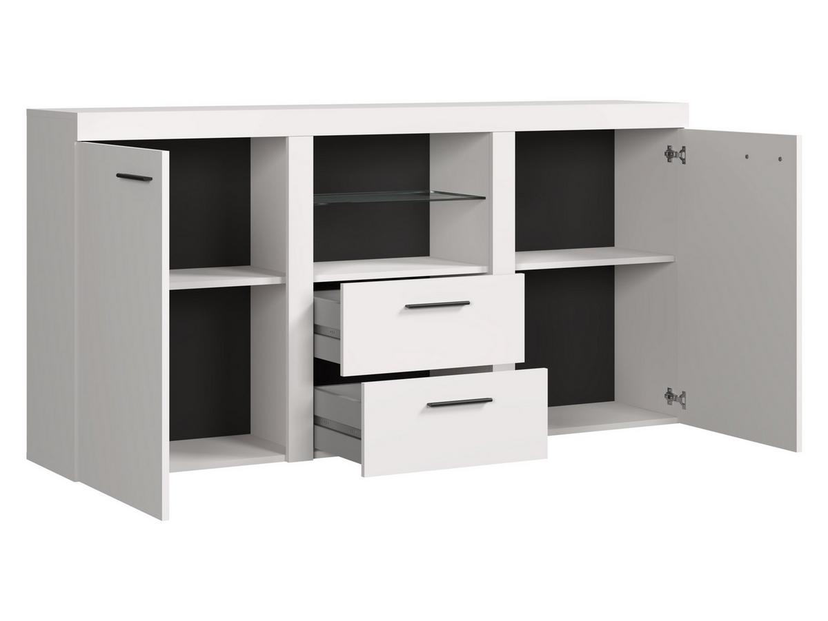 KOMMODE Rumba mit LED Beleuchtung - Weiß/Grau, Holzwerkstoff (156/82/40cm) - MIRJAN24