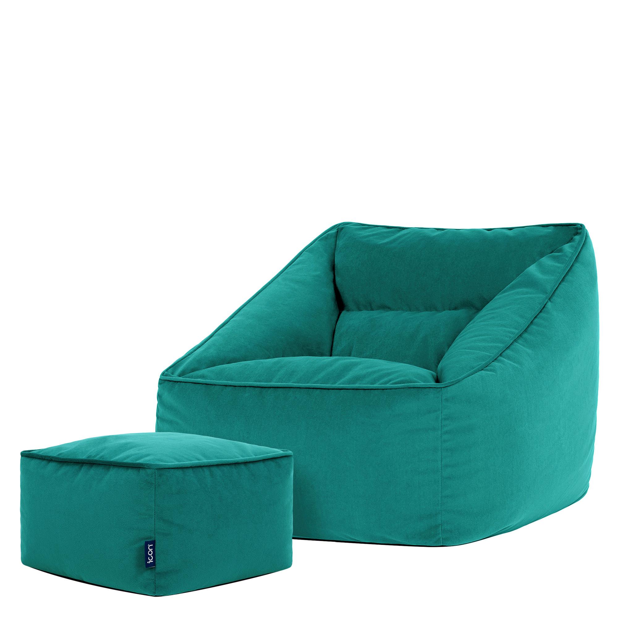 SITZSACK Sessel mit Sitzpouf - Grün, Textil (70/65/70cm) - icon