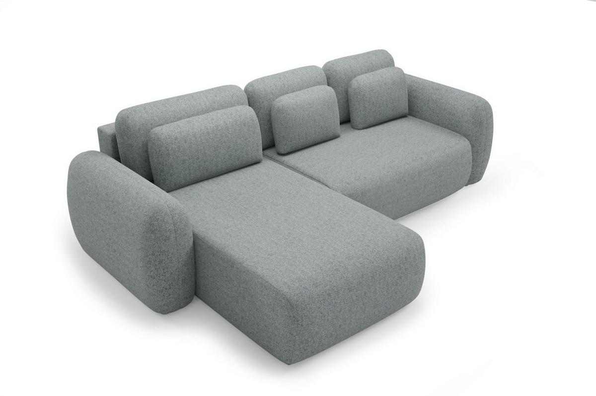 ECKSOFA Gaston Mit Schlaffunktion - Dunkelgrau, Holzwerkstoff/Textil (304/190cm) - Fun Möbel