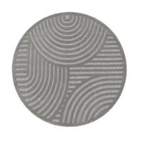 KURZFLORTEPPICH, mit Struktur, aus Polypropylen, Florhöhe 10 mm, Grau, Ø 120 cm - Grau, Textil (120/120cm) - KADIMA DESIGN