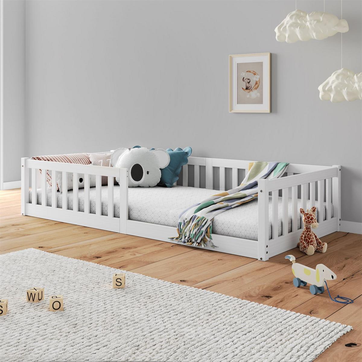 BODENBETT GUSTAVO 90x190 cm weiß - Weiß, Holz (90/190cm) - IDIMEX